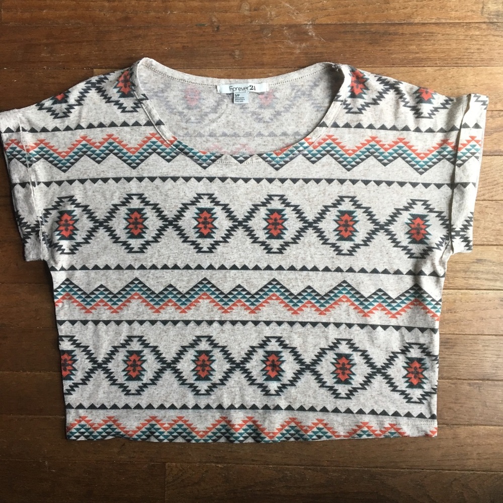 Aztec Print Crop Top - Picture 3 of 5